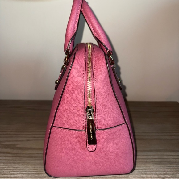 Michael Kors Pink Saffiano Leather Top Handle Bag with Charm - Picture 7 of 13